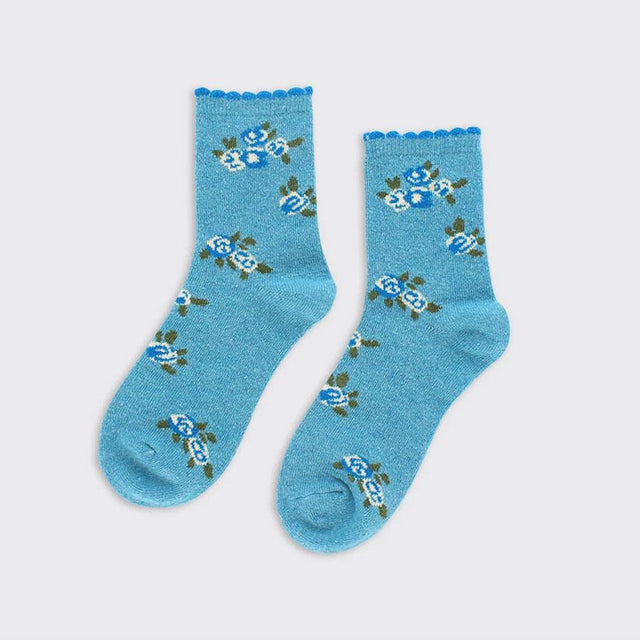 Blue Amelia Rose Women's Socks