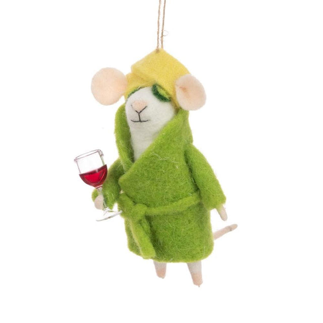 Spa Day Mouse Felt Hanging Decoration