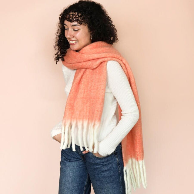Pastel Orange Winter Scarf