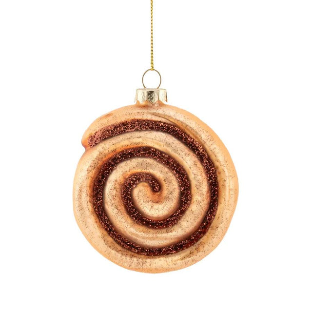 Cinnamon Bun Glass Bauble
