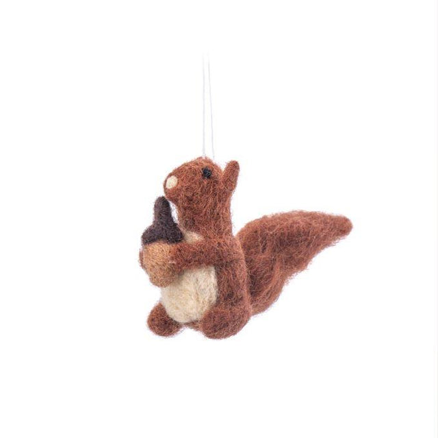 Sass & Belle Squirrel with Acorn Felt Hanging Decoration