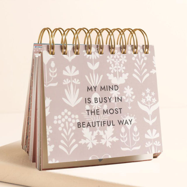 Blue Wildflower Print Affirmations Desktop Flip Chart