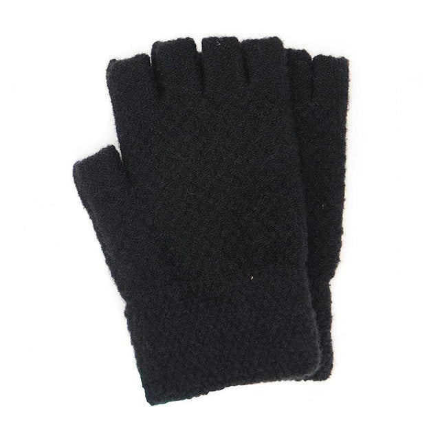 Black Knitted Fingerless Gloves