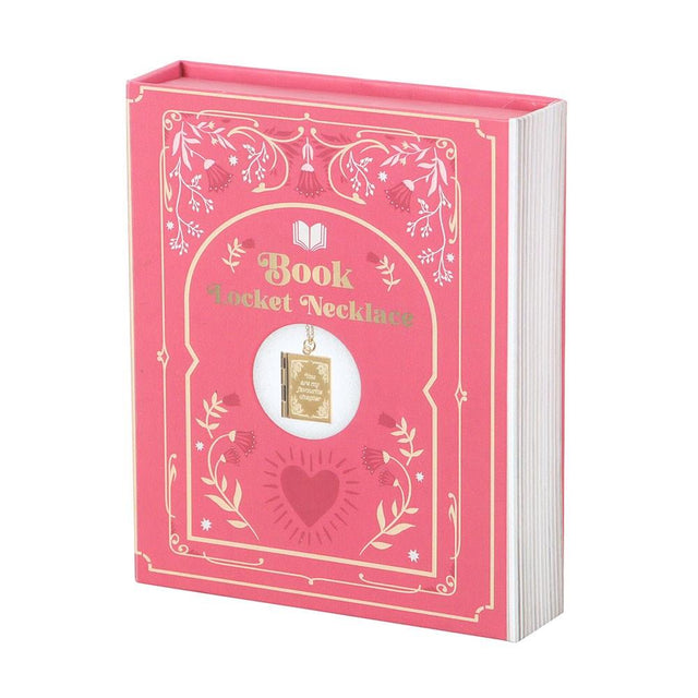 Gold Vintage Book Locket Necklace in Gift Box