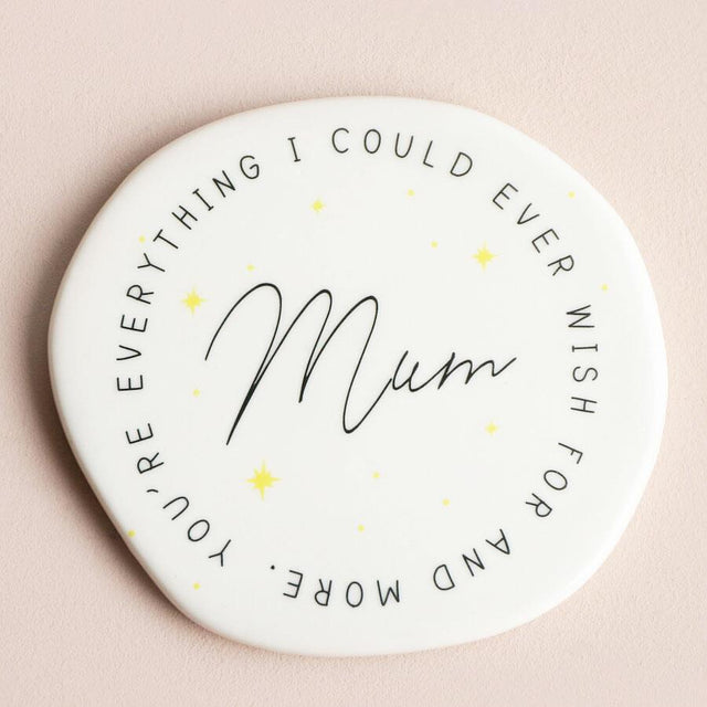Mum Organic Round Ceramic Coaster