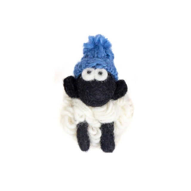 Sheep with Blue Bobble Hat Magnet