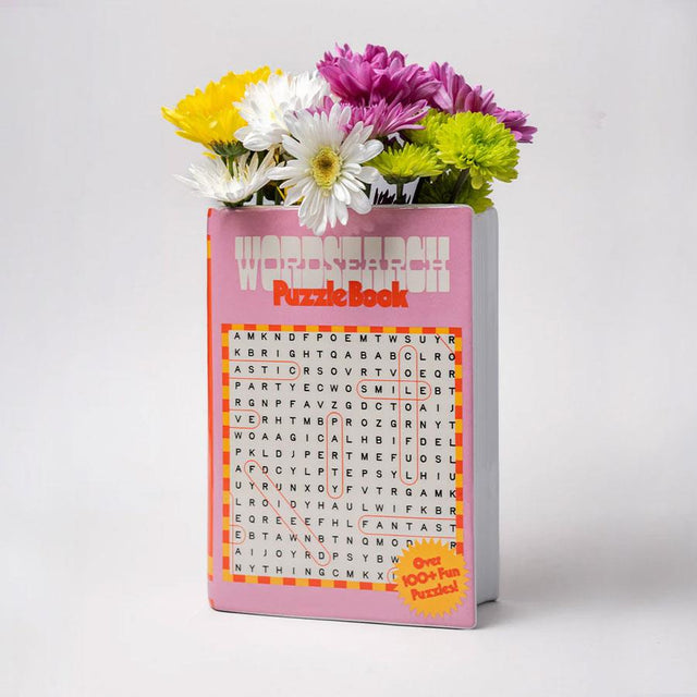 Word Search Book Ceramic Vase
