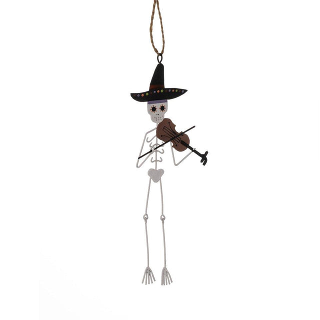 Skeleton Playing Violin Metal Hanging Decoration