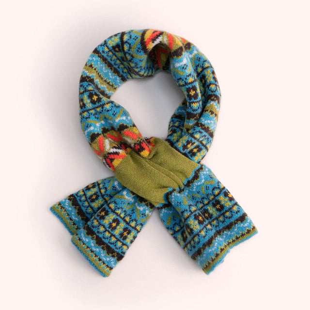 Teal Fairisle Scarf