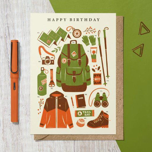 Hiking Kit Birthday Card