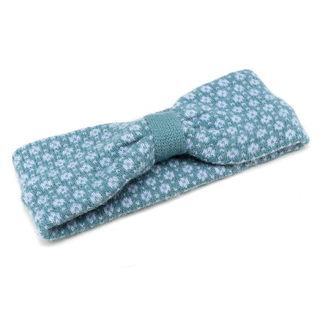 Mint Green Scandi Flower Knit Headband