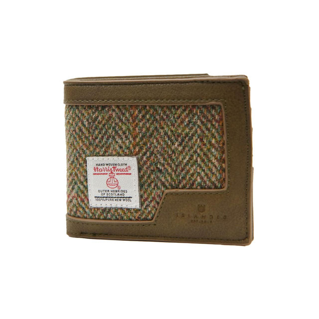 Harris Tweed Chestnut Herringbone Men's Wallet Close Up