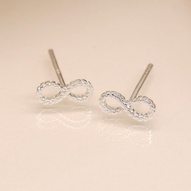 Sterling Silver Infinity Stud Earrings