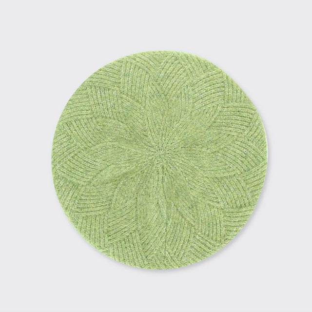 Green Soft Knit Beret