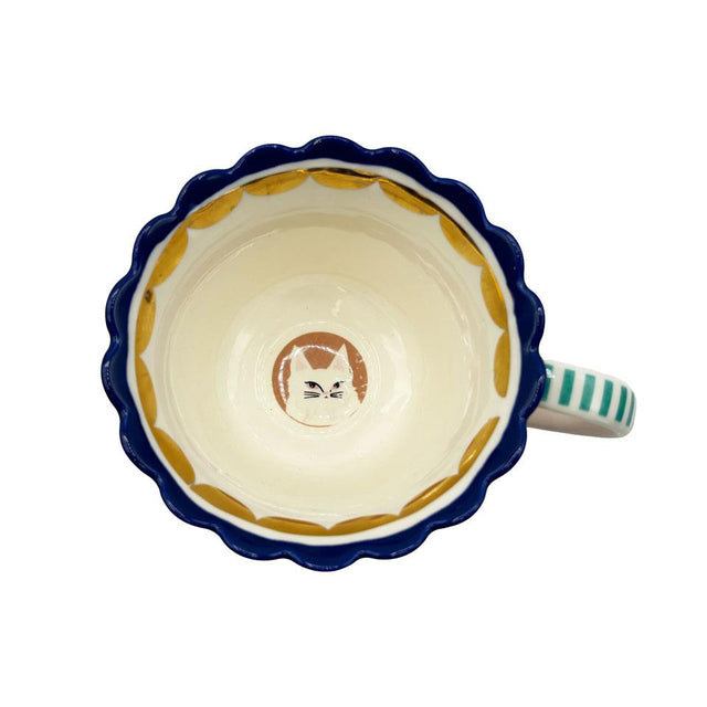 House of Disaster Catnip Cat Ceramic Cup Inside
