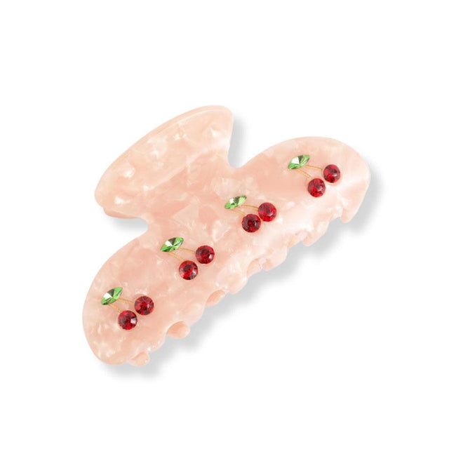 Pink Cherries Claw Hair Clip