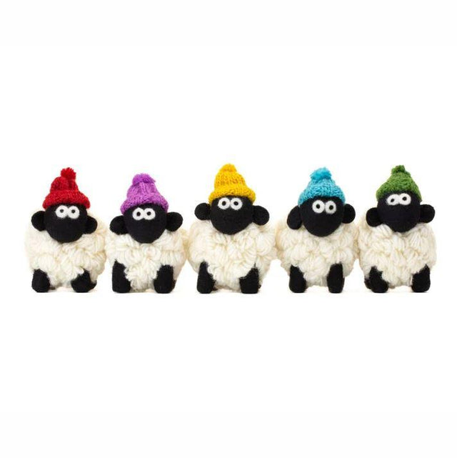 Islander Erin Sheep with Bobble Hat Wool Decoration