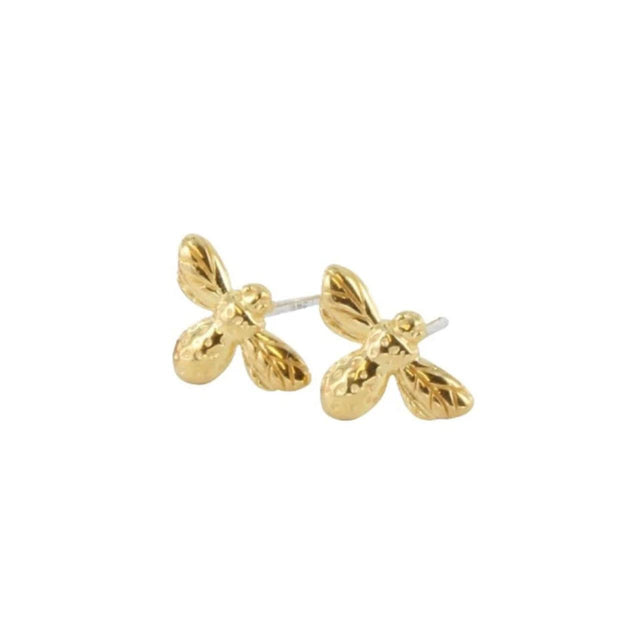 Bumble Bee Gold Stud Earrings
