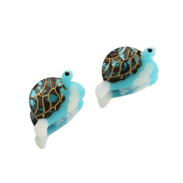 Blue Turtle Hair Clip Set