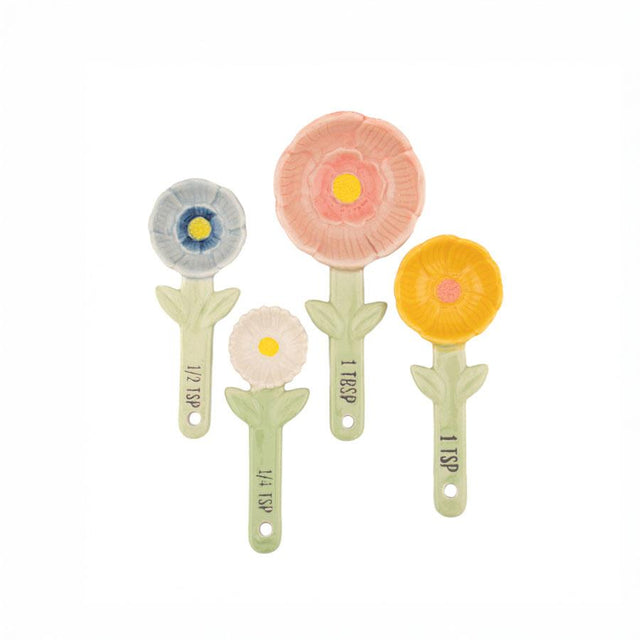 Flower Measuring Spoons with Pot
