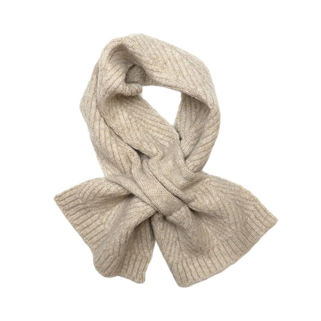 Oatmeal Herringbone Pull Through Scarf