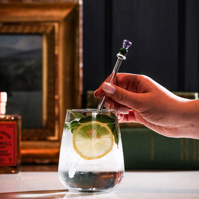 Thistle Glass Drink Stirrer