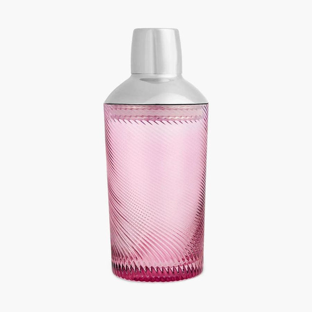 Pink Twist Glass Cocktail Shaker