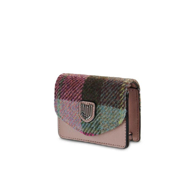 Pink and Green Tartan Harris Tweed Card Case