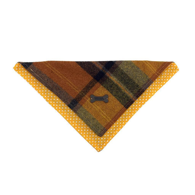 Amber Check Tweed Dog Bandana