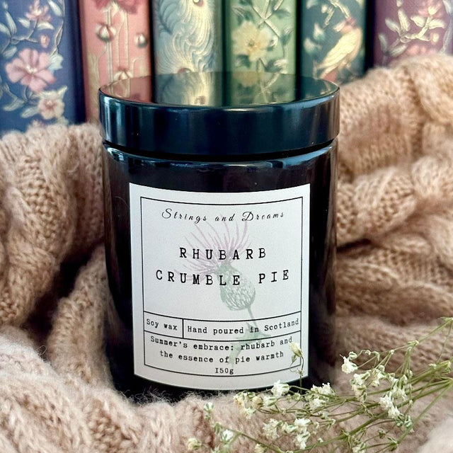 Rhubarb Crumble Pie Candle Jar with Pouch