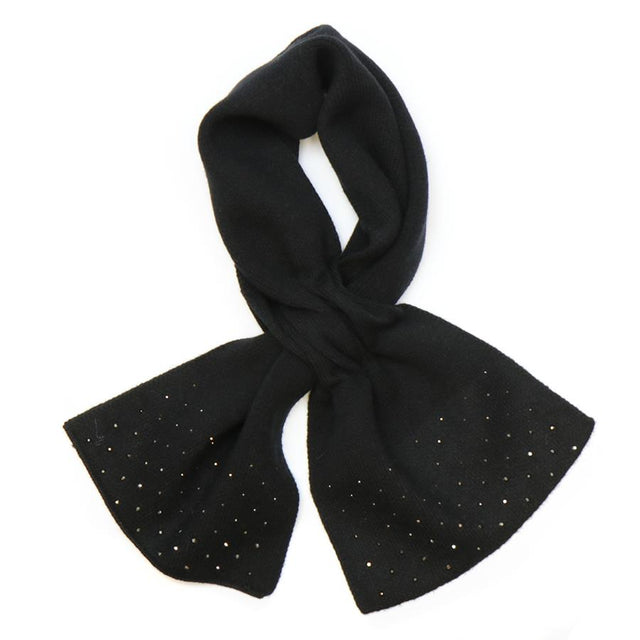 Black Pull Through Scarf with Diamante Crystals