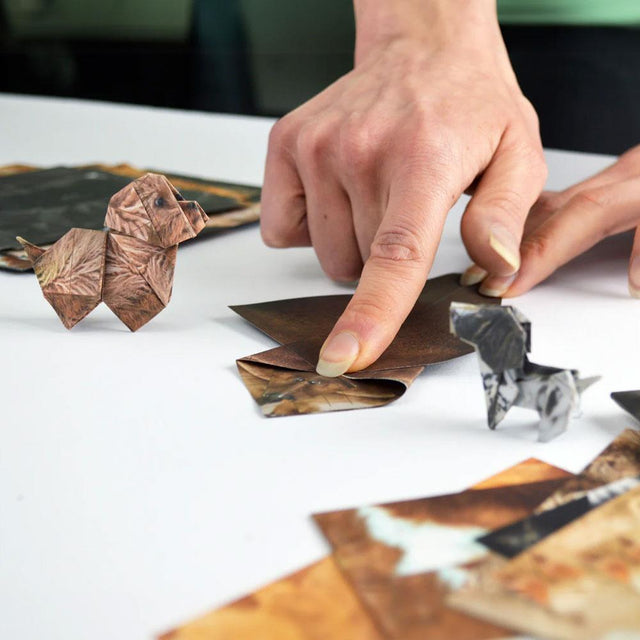 Paper Origami Pups Folding