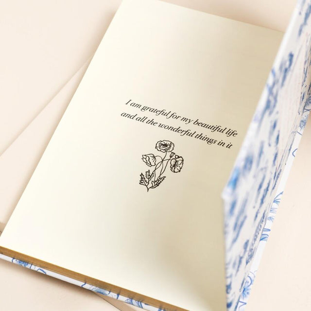 Blue Wildflower Print Daily Gratitude Journal