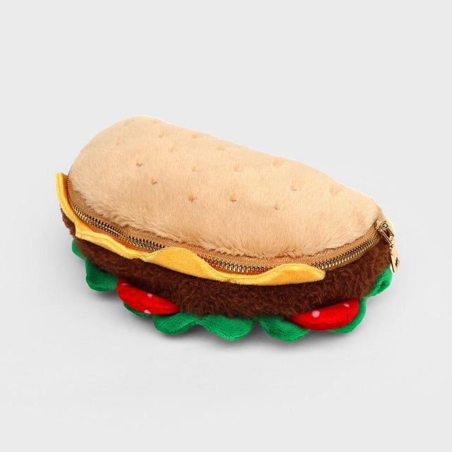 Plush Taco Zip Pouch Side Facing