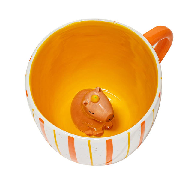 Sass & Belle Surprise Capybara Striped Mug