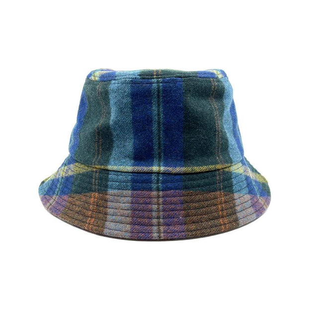 Ladies Blue Check Bucket Hat