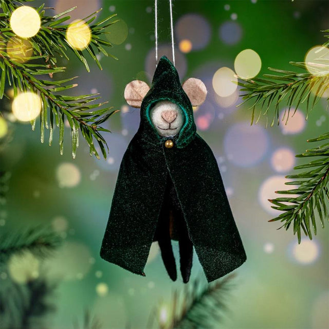 Cloaked Mouse Felt Hanging Decoration