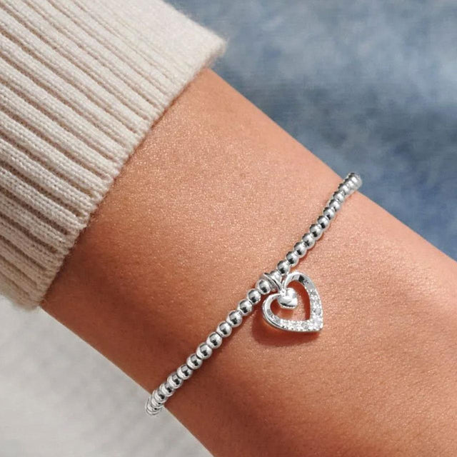 A Little Happy Mother's Day Heart Charm Bracelet