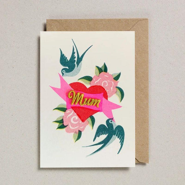 Birds with Heart Mum Card