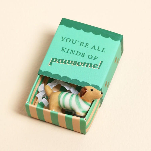 Sausage Dog Matchbox Ceramic Token