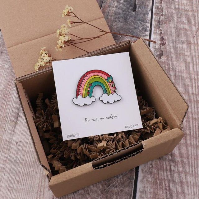 Rainbow with Cloud Pin Badge