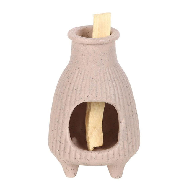 Greige Ribbed Palo Santo Sacred Wood Stick Burner