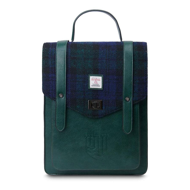 Carloway Backpack in Black Watch Tartan Harris Tweed