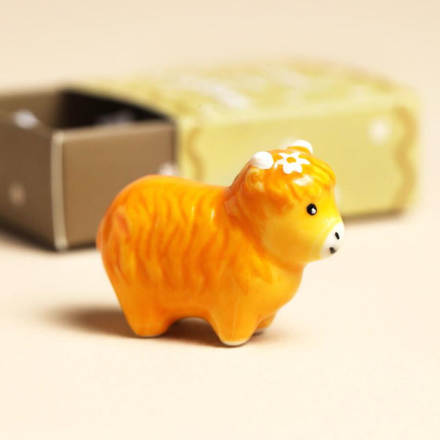 Highland Cow Matchbox Ceramic Token