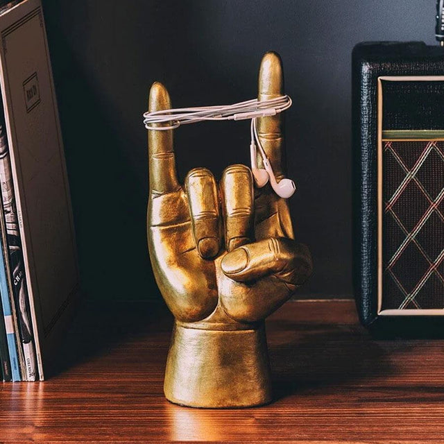 Rock On Headphones Stand in Gold