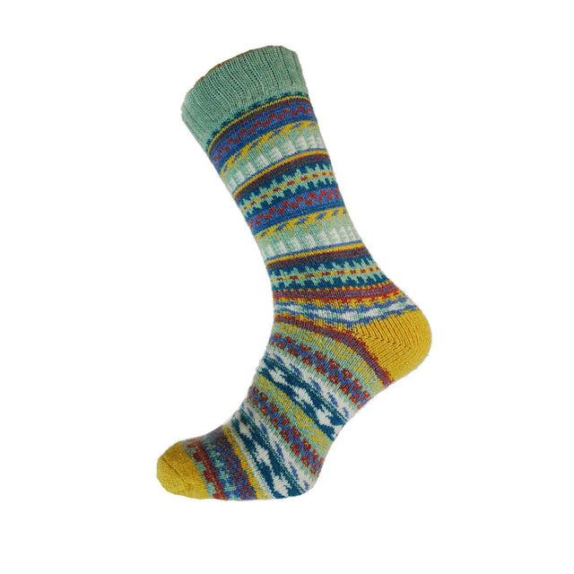 Joya Yellow Heeled Multi Coloured Wool Blend Men's Socks