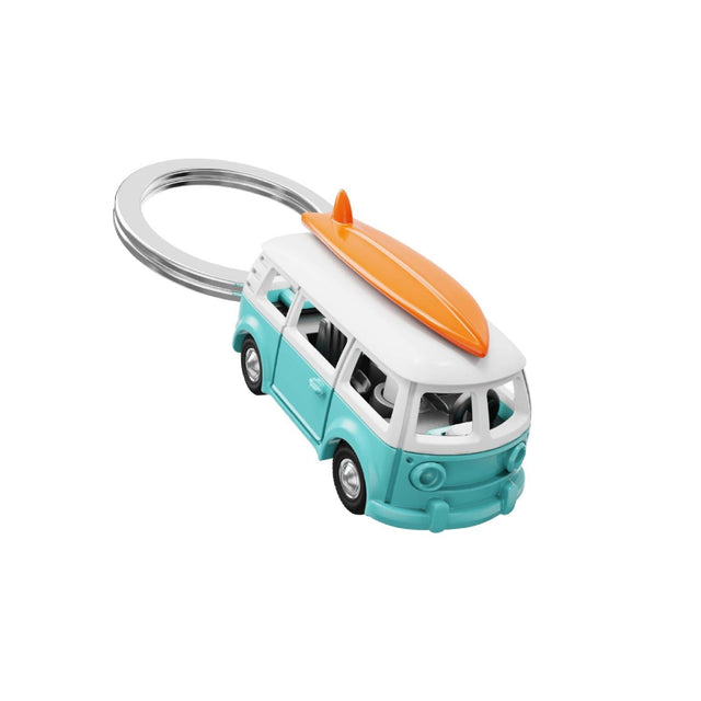 Luxe Blue & Orange Surfer Van Keyring