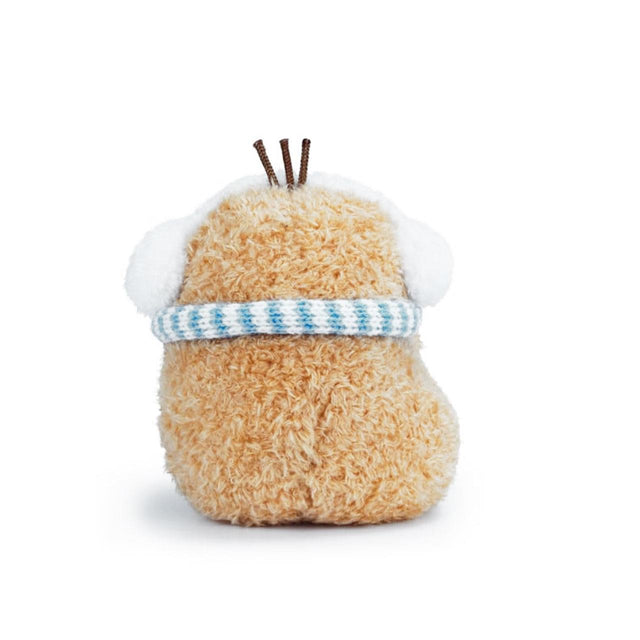 Frosty Blue Scarf Ricespud Mini Sitting Plush Back Facing