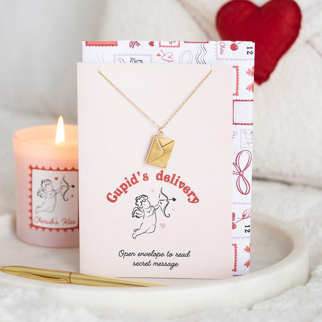 Love Letter Locket Necklace on Card