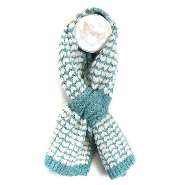Duck Egg Scandi Heart Short Pull Through Scarf